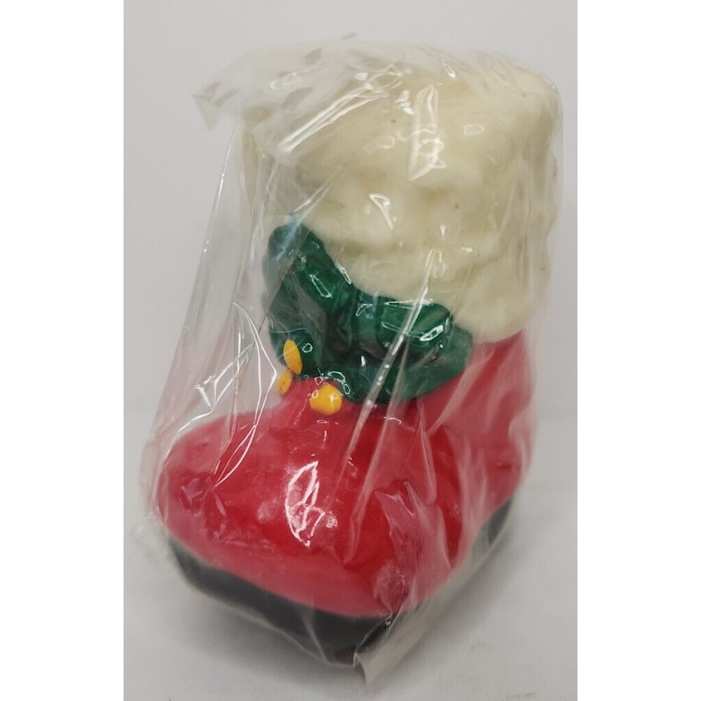 Vintage Santa Boot Christmas Candle New in Packaging 3" SKU H150